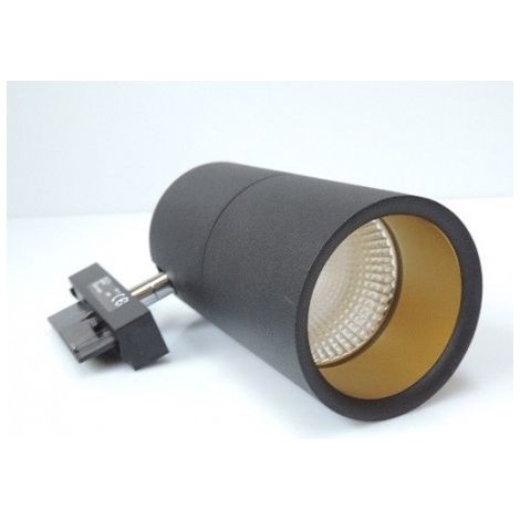 Spot LED Noir Laqué 11W 2700K 850lm 230V IP20 pour Rail monophasé DUOLARE BRUCK 860432SW