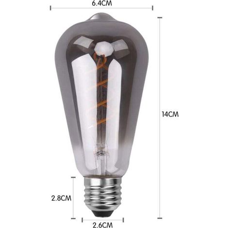 Ampoule LED E27 Vintage, Économie d'énergie, de Style Industriel, Ampoule E27 Lampe Décorative Rétro Antique, 6W pour Chambre Restaurant Café Bar Bistro, Filament Jaune, 3 Pièces (1/5)