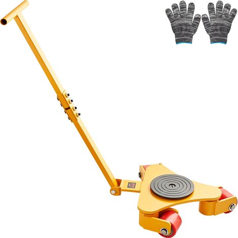 Déménageur de Machines 3 T Chariot de Transport Charge Lourde Poignée Transporteur Équipements Industriels Acier au Carbone 3 Roues Pivotantes 360° PU Antidérapant pour Entrepôt Atelier Usine (1/5)