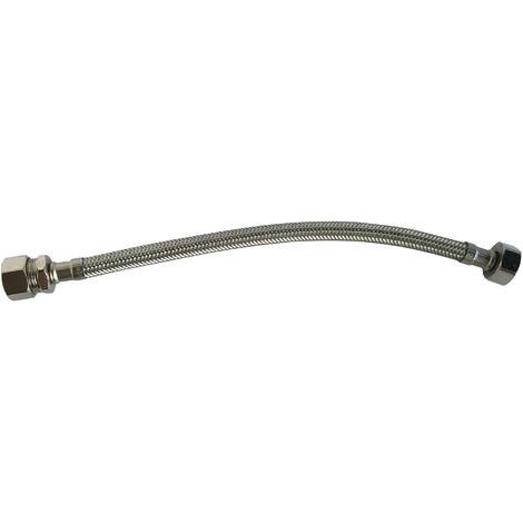 Flexible sanitaire - Raccord bicone tube cuivre Ø10 - Femelle 1/2" L: 300mm DN8