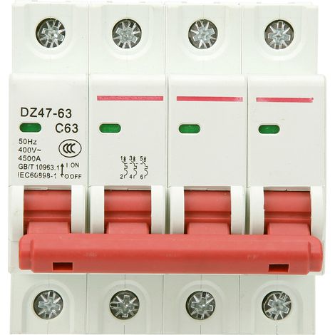 Disjoncteur 4P 63A DZ47-63-4P, interrupteur de protection d'interrupteur photovoltaïque DC
