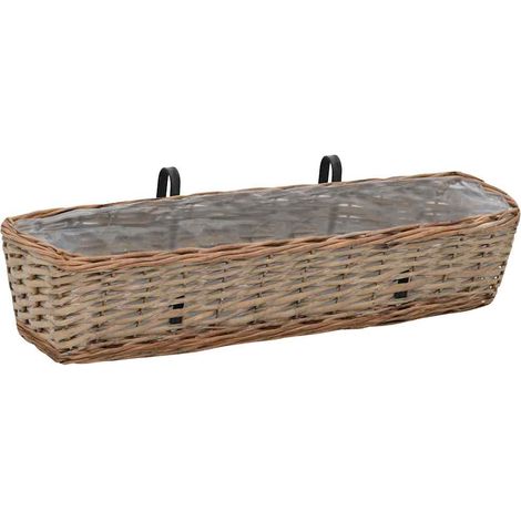 Maison Exclusive - Balkon-Blumenkasten 2 Stk. Weide mit PE-Auskle (1/5)