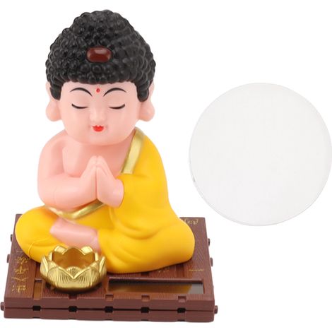 Statuette Bouddha Solaire Colorée en Plastique Durable pour Maison Bureau Voiture (1/5)