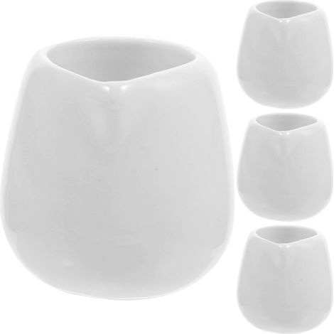 4er-Set Saucenschälchen mit Ausgießer, Keramik-Soßenschälchen, Ketchup-, Kaffee- und Milchbecher für Restaurants-5.2X5X5CM-White (1/4)