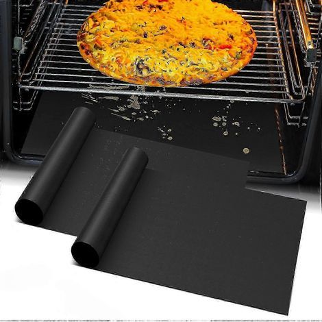 Ofenmatte für den Ofenboden, Set aus 2 robusten, wiederverwendbaren und hitzebeständigen Teflonmatten, für Heißluftfritteuse und Grill. (1/5)