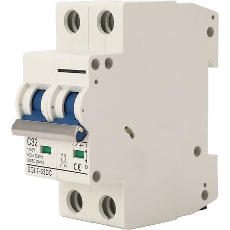 Disjoncteur 2P DC 1000V 32A MCB Protection 6kA Pouvoir de Coupure pour Maison (1/5)