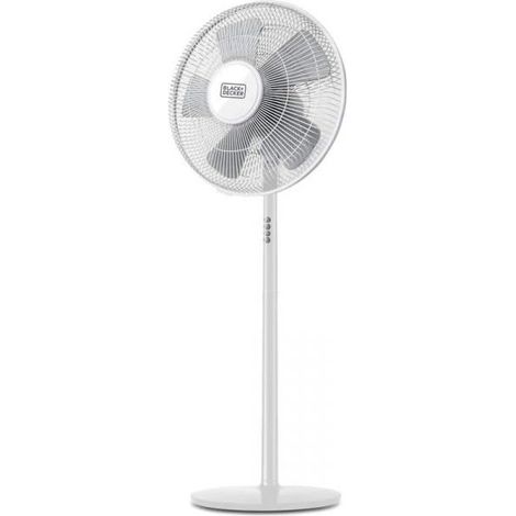 Black+decker bxefp60e ventilatore a piantana, 60 w, 59 decibel, plastica, bianco [classe di efficienza energetica a]