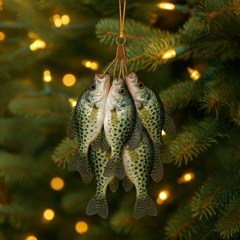 Ornement De Pêche - Poisson Crappie - Décoration De Sapin De Noël - Pour Boîtes À Leurres Et Cadeaux De Pêche - 1 Pièce (1/3)