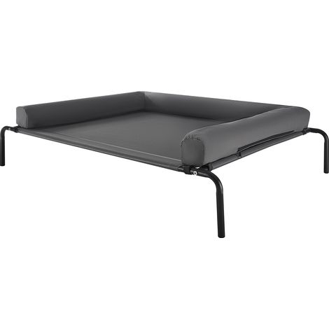 VEVOR Letto Rialzato per Cani per Cani di Grossa Taglia, Lettino Portatile Rialzato per Animali Domestici con Cuscino Lavabile e Rete Traspirante Teslin, per Interni Esterni, Taglia XL, Grigio (1/5)