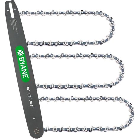 Chain Guide Kit 50 cm + 3 Chains 3/8 Inch 0.3 cm 72 Links Compatible with D025, MS220, MS260, MS261, MS270, MS360 (1/5)