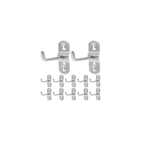 Crochet pour Panneau Perforé: 12 Pièces Crochets de Suspension en Métal de 5cm pour Organiser Outils sur Panneau Perforé Mural pour Garages, Remises à Outils, Ateliers