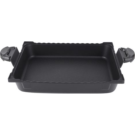 Marmite à poisson avec grille barbecue antiadhésive, forme rectangulaire, multifonctionnelle (1/5)