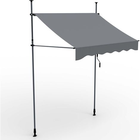 Auvent pour balcon et terasse Gris 200x120cm rétractable avec manivelle réglable en hauteur (1/5)