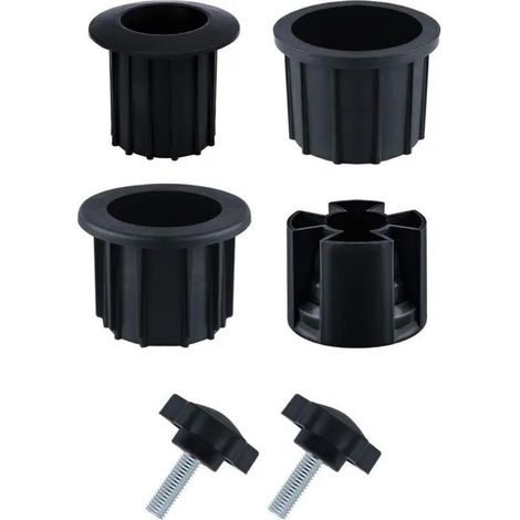 Support de parapluie 6 pièces Accessoires pied parasol 3 tailles d'anneaux Vis de serrage M8 - Noir (1/4)