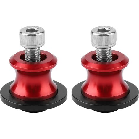 CNC-Motorradständer, 6 mm rote Endkappen für die hintere Fußraste, Paar Schwingenaufnahmen für Ständer, Fahrradzubehör (1/5)