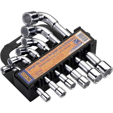 JEU DE 6 CLÉS À PIPE SUR SUPPORT PLASTIQUE
