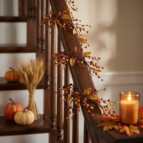 2M Rustic Autumn Twig and Berry Garland (1/2)