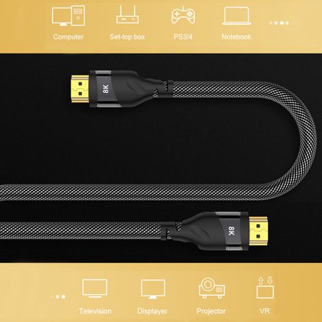 Câble HDMI 2.1 Fibre Optique 8K 3M, Transmission Audio-Vidéo Synchrone Haute Vitesse (1/5)
