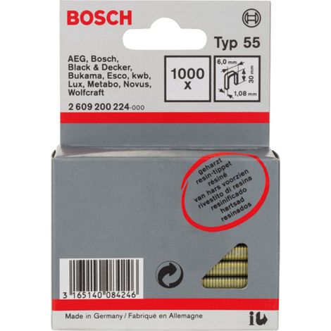 Bosch Schmalrückenklammer Typ 55 geharzt 6 x 1,08 x 30 mm 1000 Stk