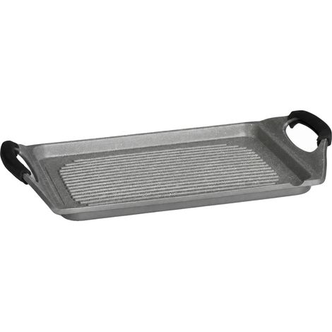 Poêle à griller, revêtement antiadhésif, compatible avec les plaques de cuisson à induction, Noir 45 X 28 X 6 cm (1/2)