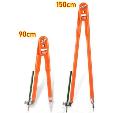 1Pc Charpentier PréCision Crayon Compas Grand DiamèTre SéParateurs RéGlables Boussole à Bois Rayon Max 75Cm (1/4)