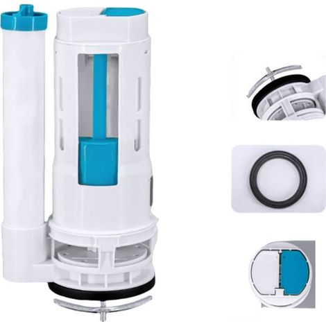 24 cm, WC water inlet valve, split knob, dual flush, cistern siphon, white (1/4)
