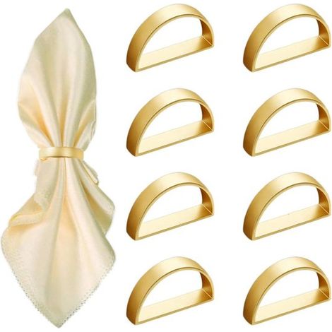 Anillos para servilletas,anillos para servilletas,8 piezas,Accesorios de mesa,decoración de mesa,accesorios de mesa,Cuentas de madera,Oro mate (1/5)