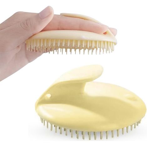 Masseur de cuir chevelu - Convient pour les soins du cuir chevelu, des bras, du cou, des jambes, etc. - Une pièce, jaune (1/4)