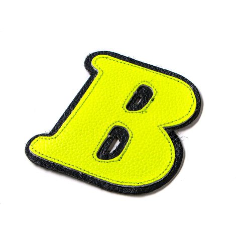 STI Lettere Numeri e caratteri in Pelle GIALLO FLUO per tuta da cucire o incollare a tute moto