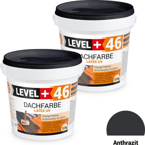 LEVEL+ Dachfarbe Sockelfarbe elastische Dicht-Polymermembrane L+46 ANTHRAZIT - 3KG