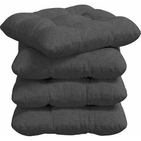 Seat Cushions 4 pcs Dark Grey 40 x 40 cm Corduroy Fabric vidaXL