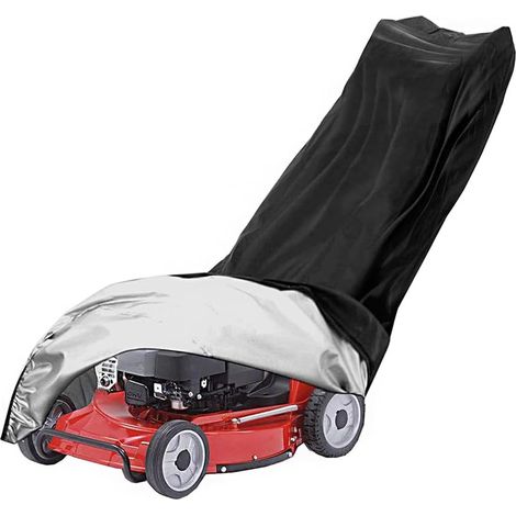Lawnmower Cover with Drawstring 76 x 112 x 64 cm 210D Oxford Fabric, Protective Cover for Lawn Mower and Outdoor Storage with Storage Bag, Dustproof (1/5)