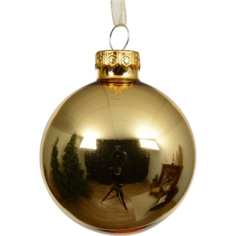 Dekorative goldene Kugel 10 cm (1/2)