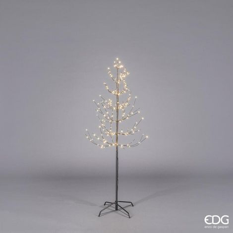 EDG Enzo De Gasperi Faggio di Natale con 240 Led D 55 Cm H 150 Cm Tronco Lungo Smontabile Black
