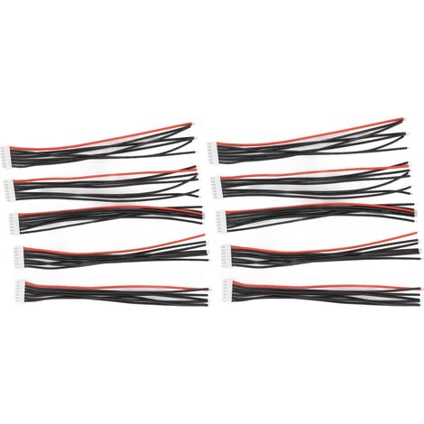10er-Pack DIY 6S Balancer-Stecker-Verlängerungskabel: isoliertes und reißfestes Balancer-Ladekabel für Lithium-Batterien (15 cm)