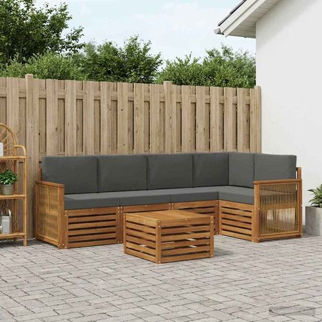 vidaXL Ecksofa Set mit Kissen 5 pcs Natur und Anthrazit (1/5)