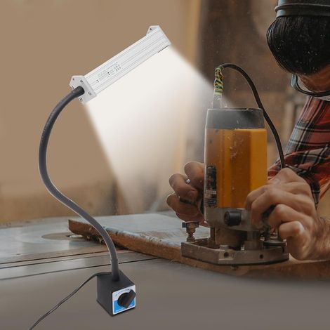 Lampe de machine CNC 220 V 10 W avec socle magnétique à 360 ° - Lampe de travail magnétique LED IP67 étanche pour couture, CNC, machines-outils, bancs (1/5)