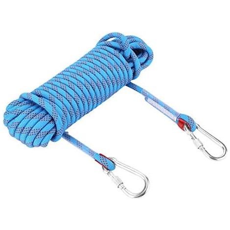 1 Corde d'escalade, mousquetons inclus, polyester haute résistance, nylon renforcé, alpinisme sauvetage (1/5)