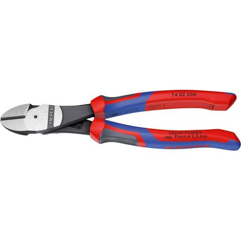 KNIPEX 74 02 180 Kraft-Seitenschneider Mehrko.-Hülle schwarz atram. 180 mm