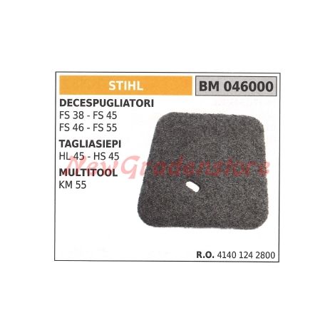 STIHL Luftfilter für Heckenschere FS 38 45 46 HL 45 046000 41401242800