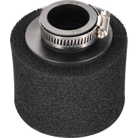 35mm black sponge air filter, straight air filter, universal motorcycle air filter, washable high-flow air filter (1/5)
