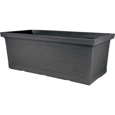 Jardinière rectangulaire en résine milleraiese 100cm - Couleur : Terracotta - Colore: Antracite (1/5)