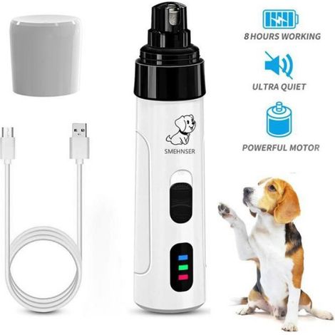 Ponceuse ongles pour animaux de compagnie 2 vitesses avec ponceuse ongles automatique LED (1/4)