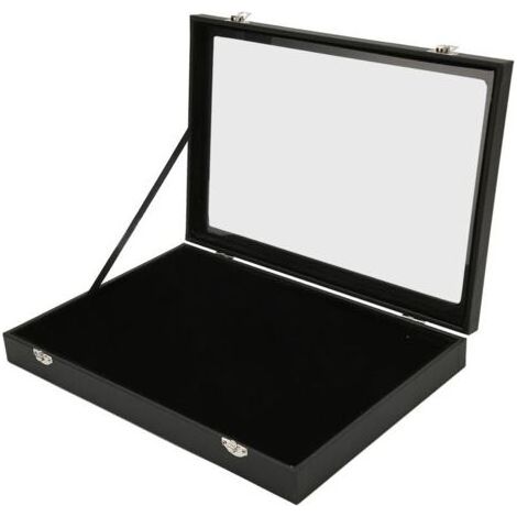 Vitrine à épingles pour médailles militaires – Verre anti-poussière – Bois composite et cuir artificiel – 35x24x5cm (1/5)