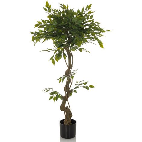 [NEUWERTIG] B-Ware Hjh Office Kunstpflanze Baum Ficus Benjamina 120 Cm Grün Kunststoff