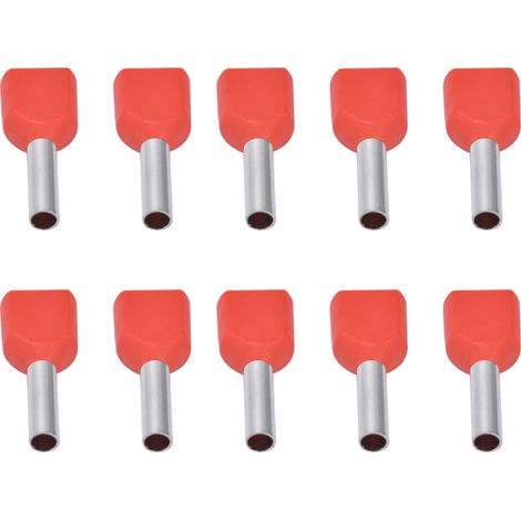 100 isolierte Kabelhülsen, PVC-Kupferhülsen, Crimpverbinder für 2x18AWG-Draht TE1008 (1/5)