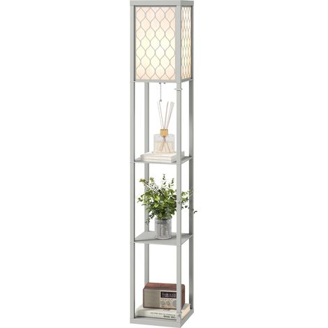 Three--Shelf Standing Lamp -- Grey/White (1/5)
