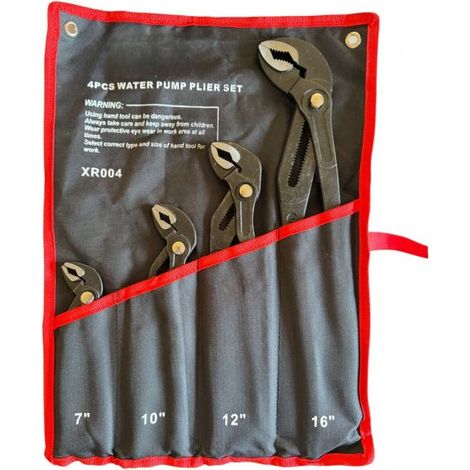 Pinze Poligrip Set 4 PZ Pinze Pappagallo Con Pulsante Regolabile 7" 10" 12" 16''