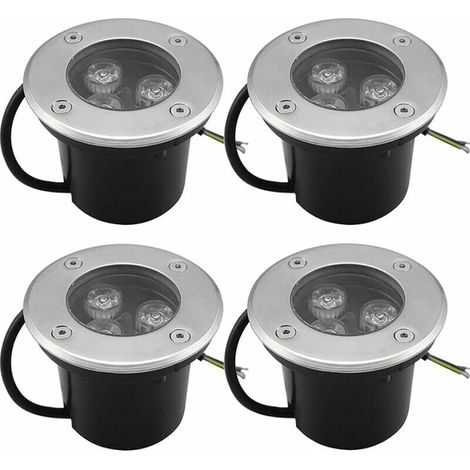 Vtizikl 4 PACK 3W IP65 Spot LED Encastré Extérieur 270 Lumen Rond Led Terrasse Downlight Lampe D'éclairage De Jardin Extérieur, pour Jardin Chemin Cour Garage, Blanc Chaud (1/4)