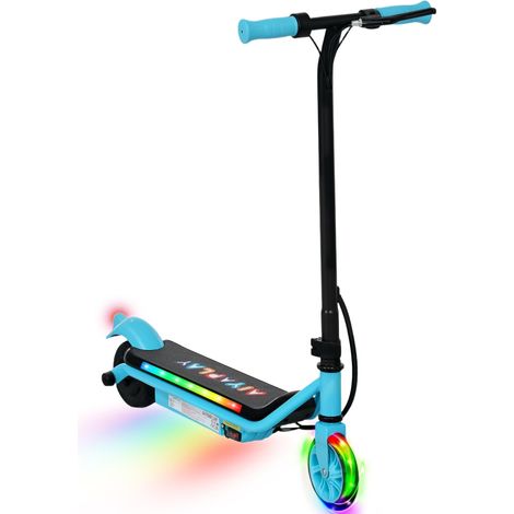 Electric Scooter for Kids Aged 6-14 Years, with Colourful Lights, Blue